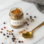 Homemade garam masala in spice jar