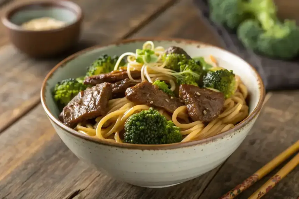 Beef and Broccoli Noodles keto recipe