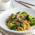 Beef and Broccoli Noodles recipe card image