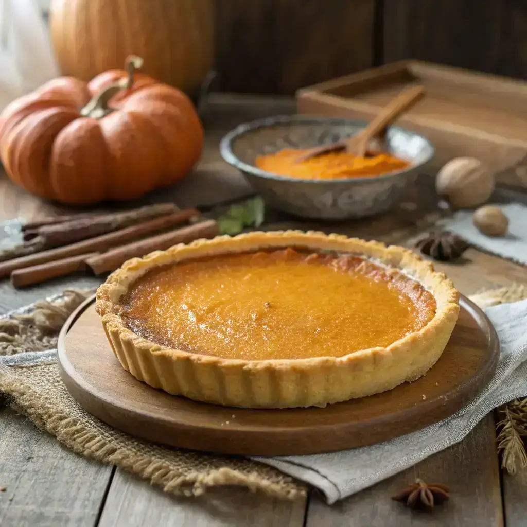 Silky French-Style Custard Pumpkin Pie 