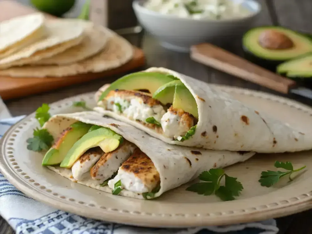 serving cottage cheese flatbread wrap