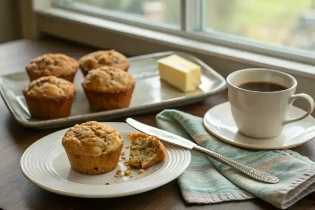 serving keto muffins