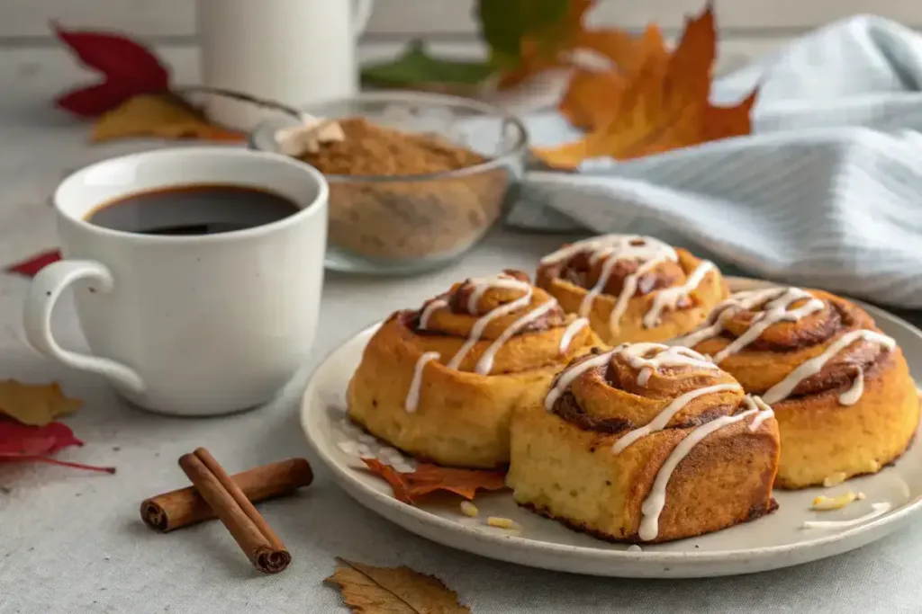 serving pumpkin cinnamon rolls keto