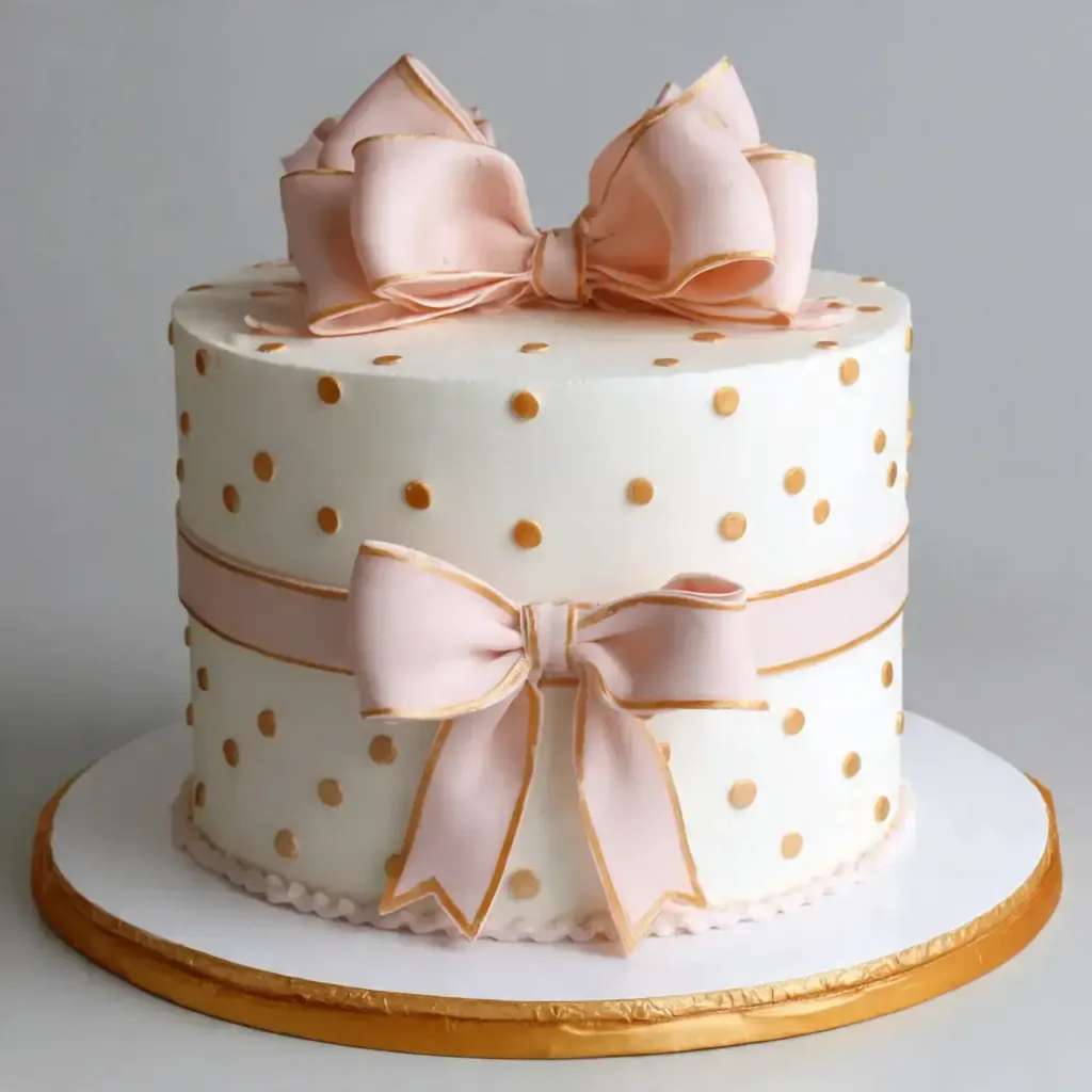Birthday Cake with Bows – Elegant, Minimal, and Perfect for Adults