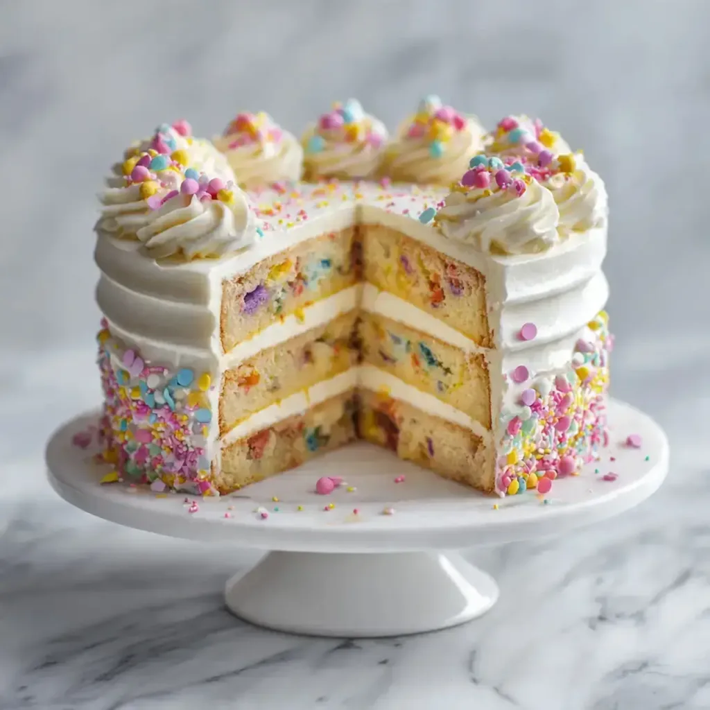 Soft & Moist Funfetti Cake – A Rainbow in Every Bite