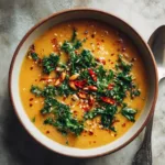 Close up of a bowl of hearty vegetarian healthy soup, packed with vegetables and beans, vegetarian healthy soups.