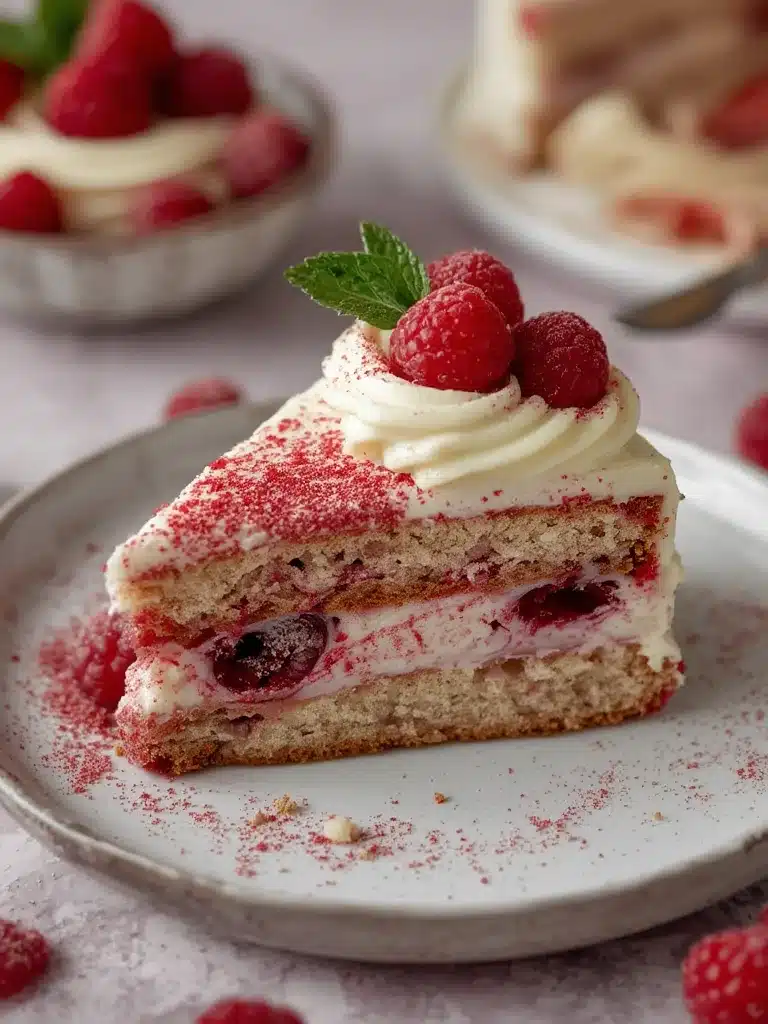 raspberry cake with white chocolate