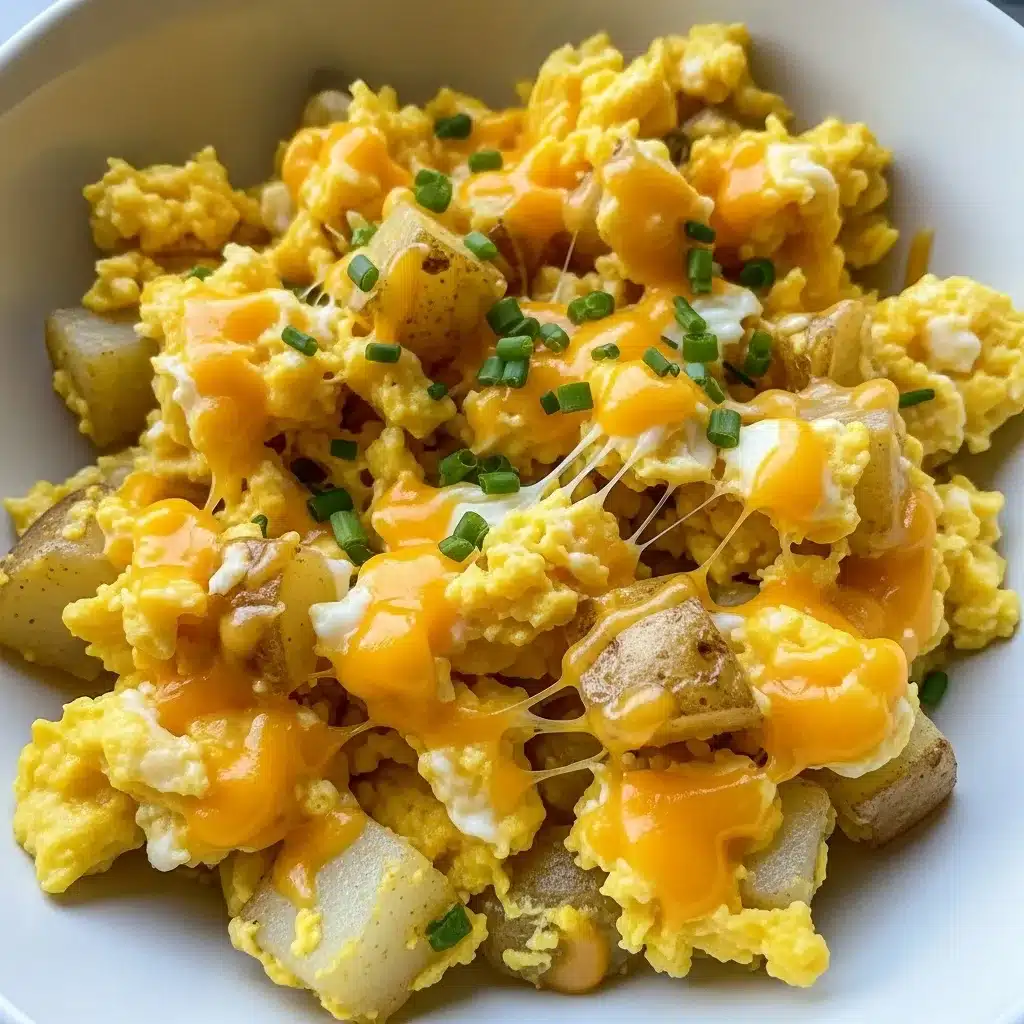 Cheesy Potato Egg Scramble