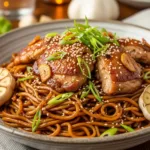 Sticky Garlic Chicken Noodles