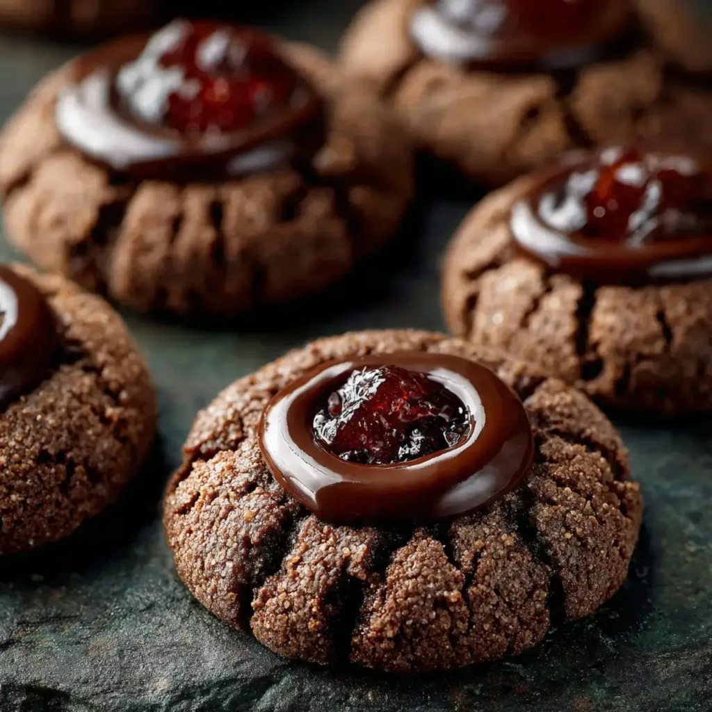 Chocolate Thumbprint Cookies