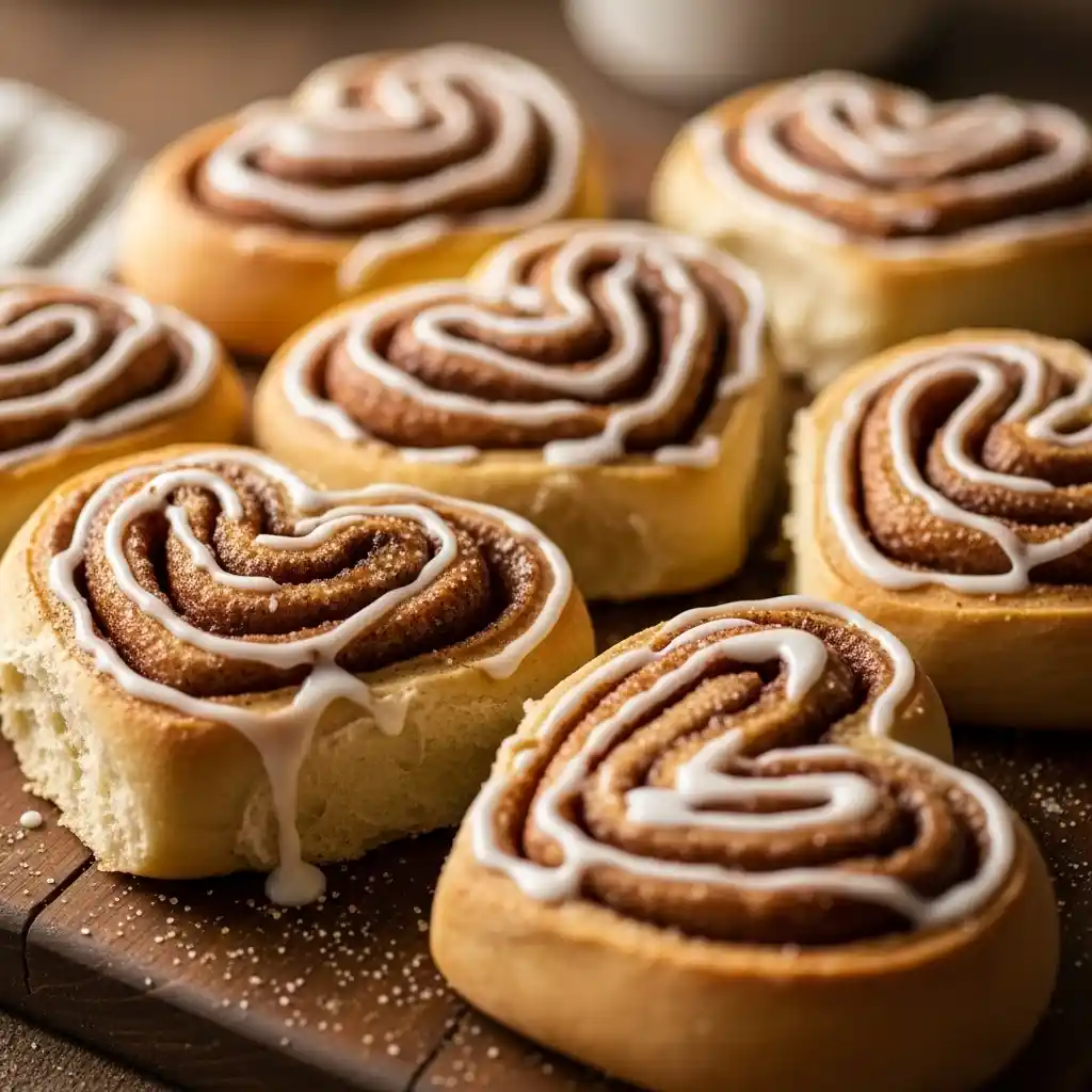 Heart Shaped Cinnamon Rolls for Valentine’s Day (Made